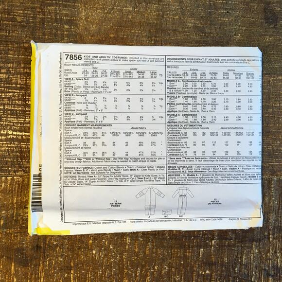 McCalls Sewing Pattern 7865 Boys Astronaut Space Man Star Trek Costume 7-8 UNCUT - Picture 2 of 2